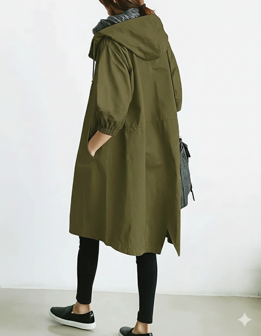 Anna - Stylish Hooded Trench Coat for All Occasions