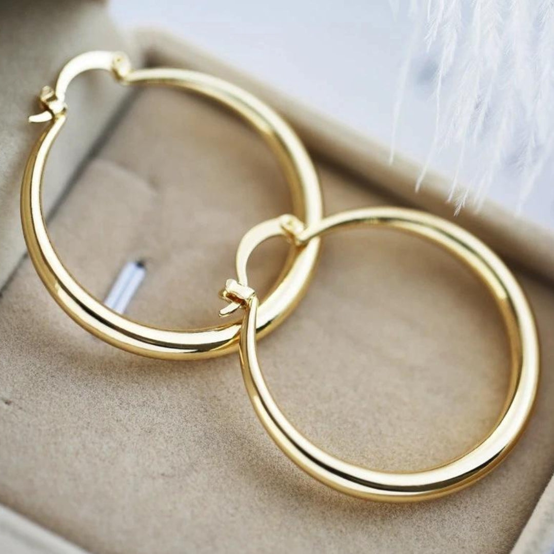 Lustre - Oversized Golden Hoop Earrings