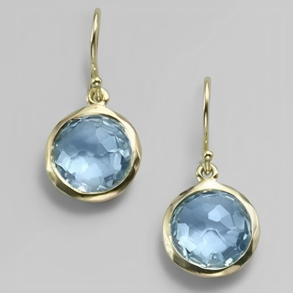 Lois - Retro Blue Crystal Earrings