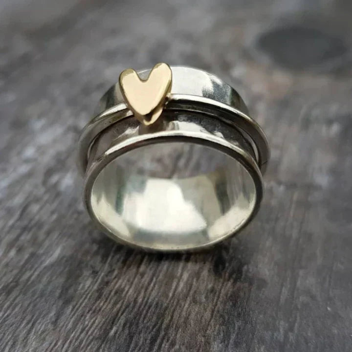Antique Heart Drop Silver Ring