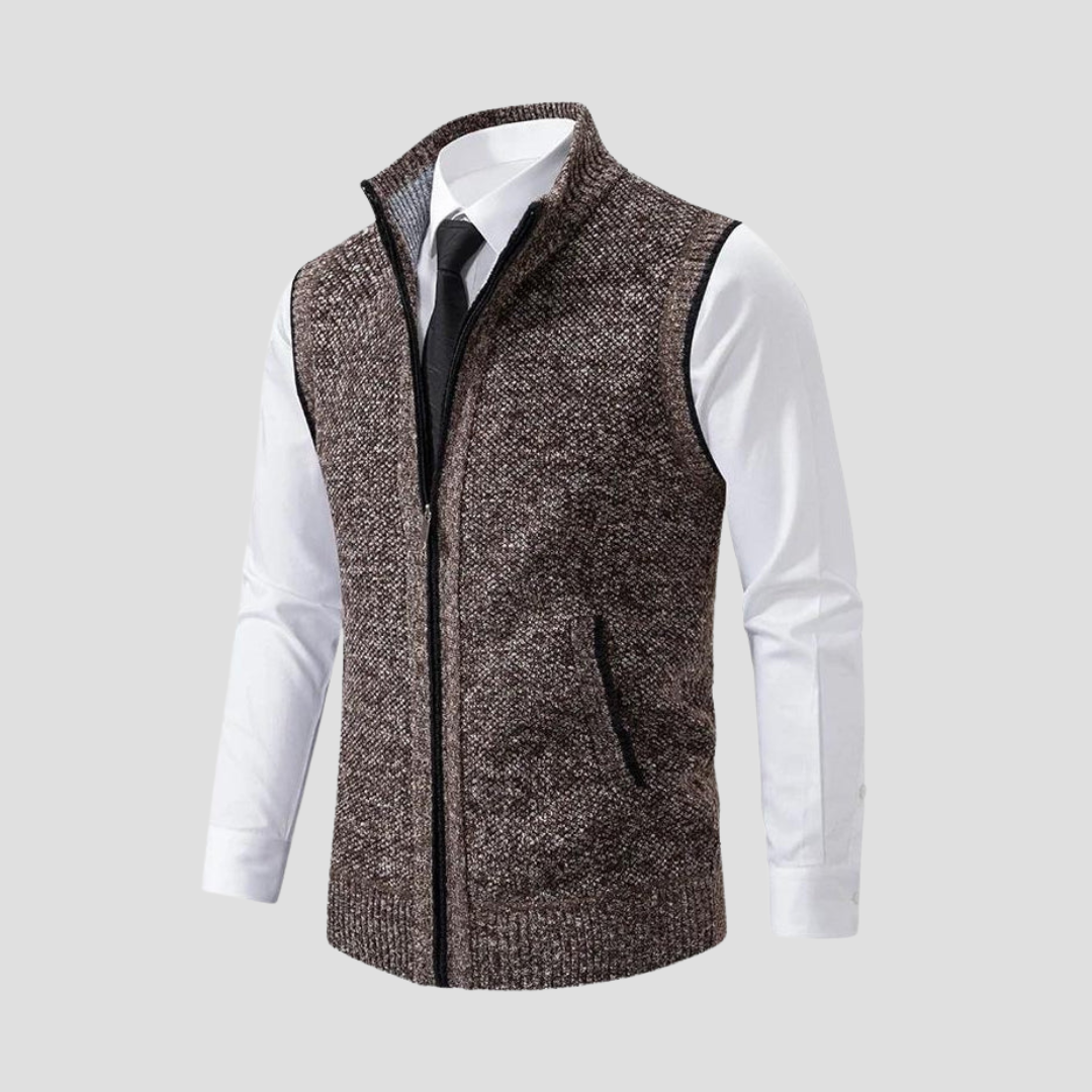 Men's Knitted Zip Gilet - Stylish Layer for Any Occasion