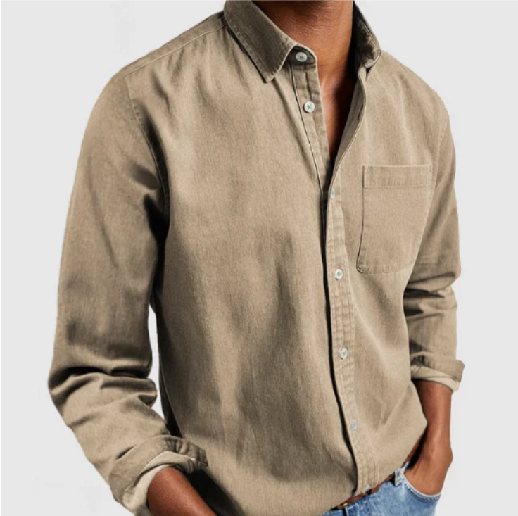 Men's Long Sleeve Button-Down Shirt for Everyday Wear
