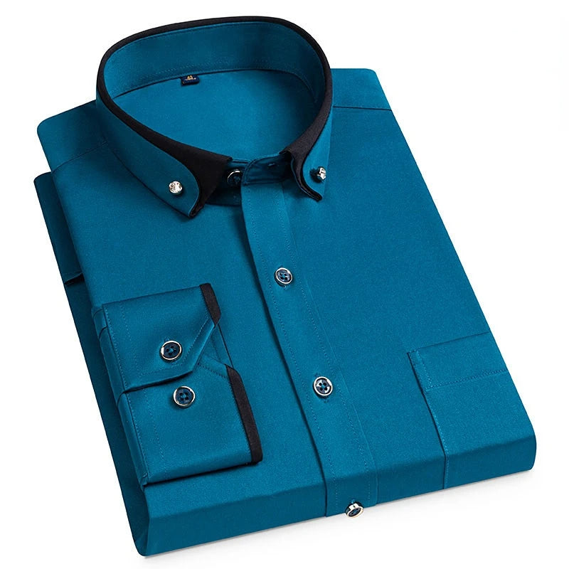 Men's Two-Tone Collar Shirt for Smart Occasions