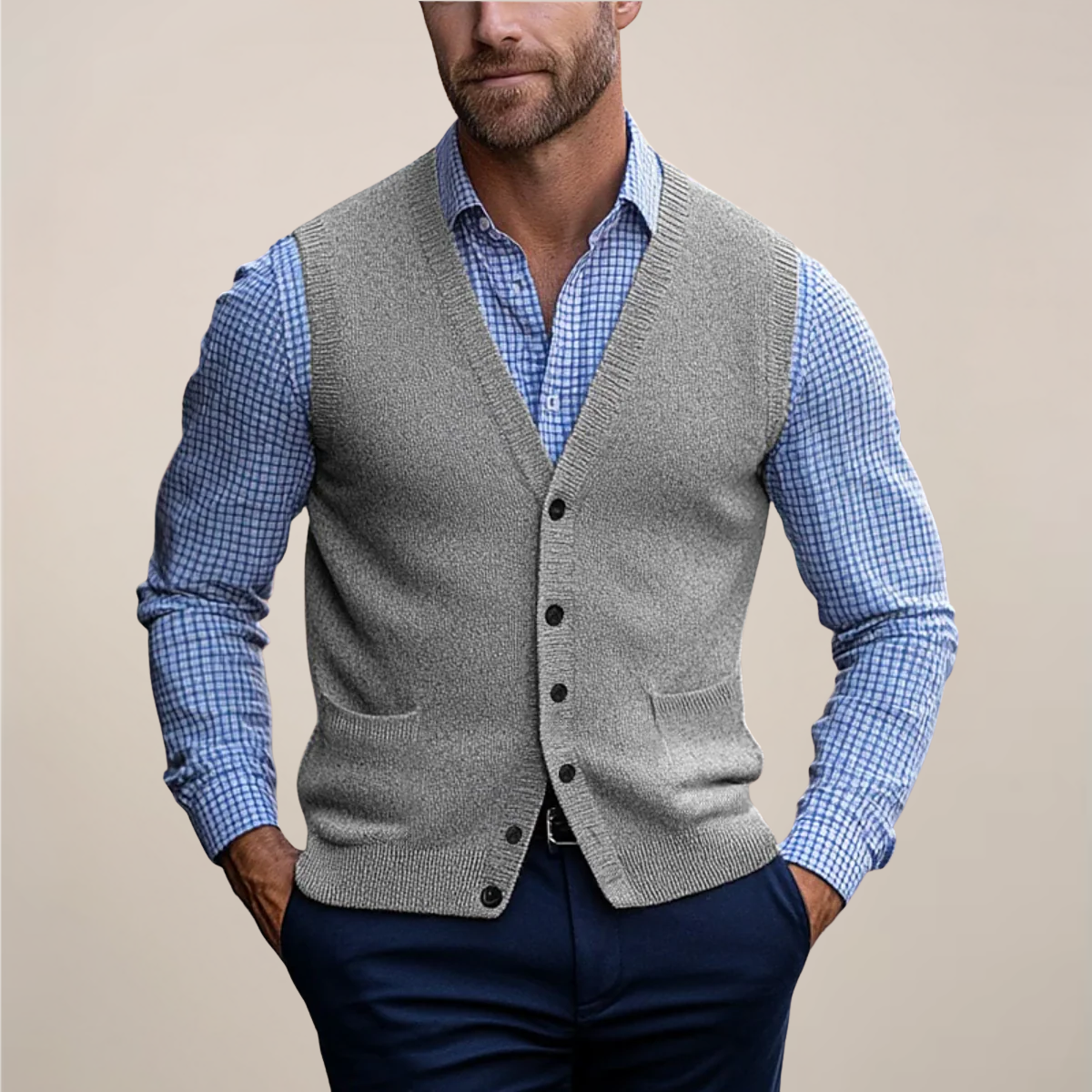 Men’s Sleeveless Knit Sweater for All Occasions