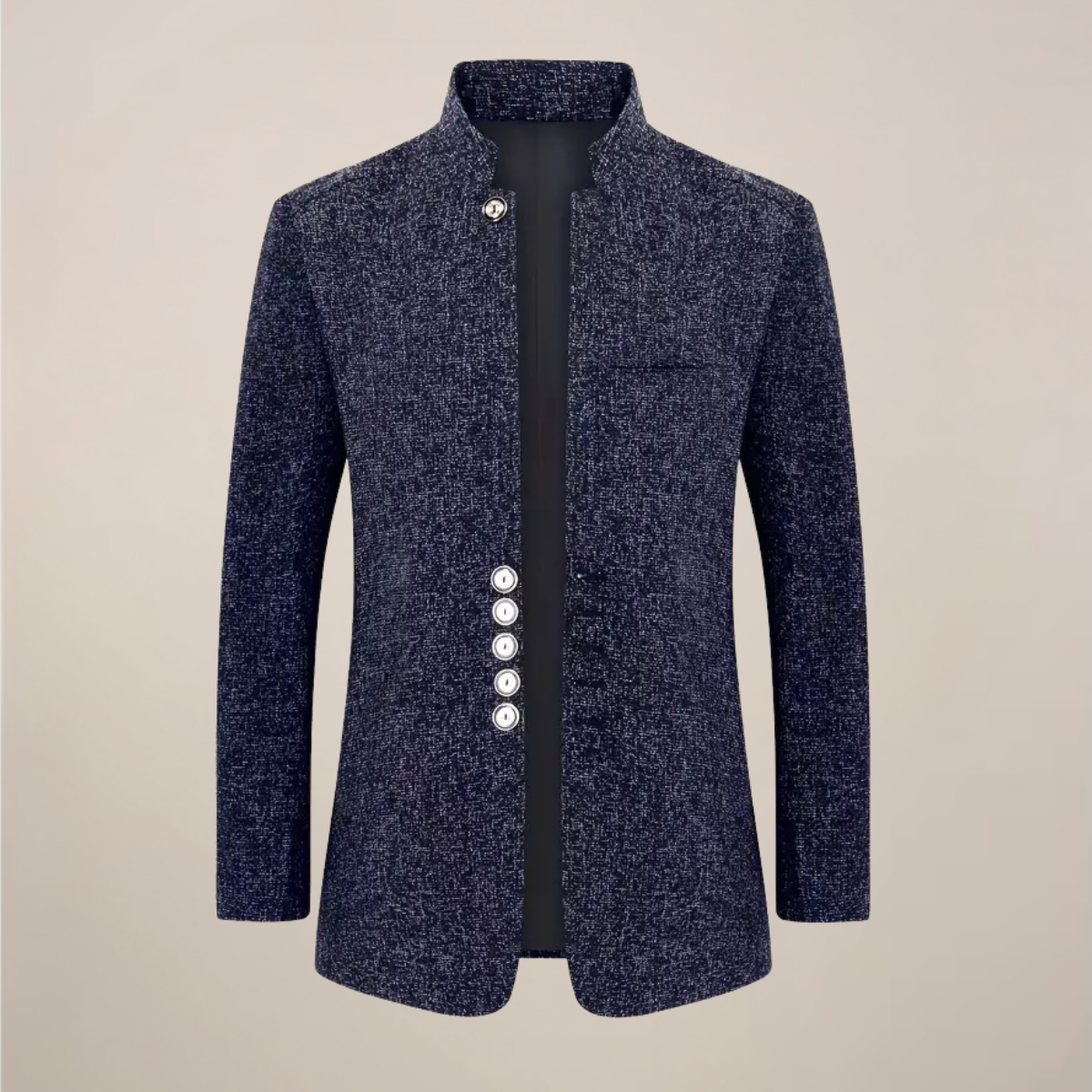Men's Stand Collar Jacket – Stylish Single-Breasted Design for Any Occasion