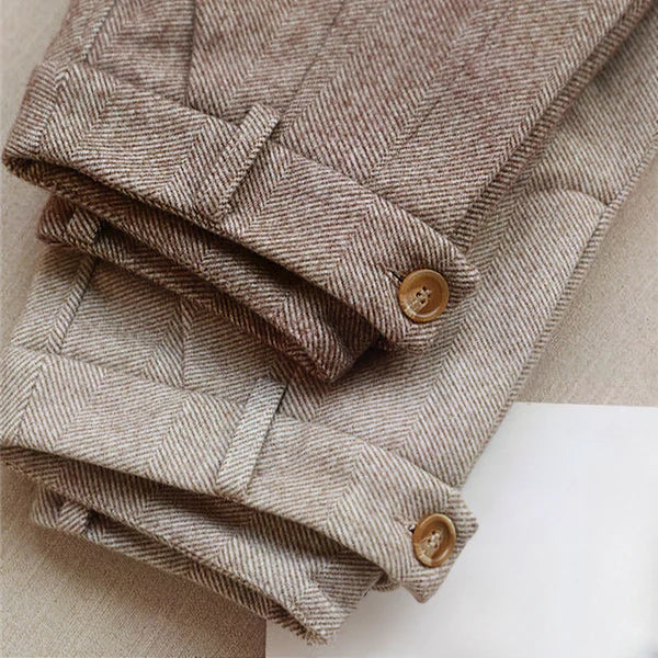 Men’s Vintage High-Waist Pleated Trousers for Smart Casual Wear