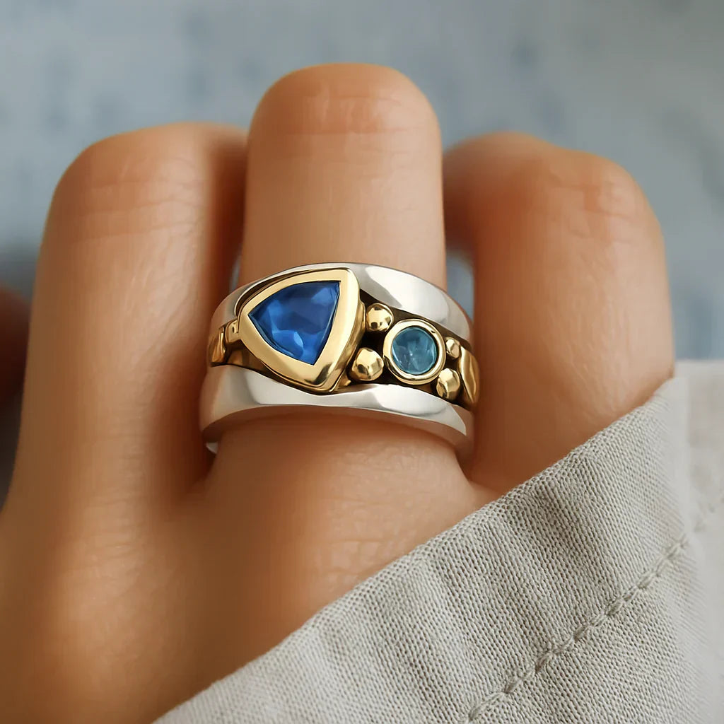 Distinctive Antique Blue Gemstone Ring