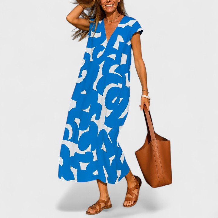 Valery™ | Flowing V-Neck Dress for Every Occasion