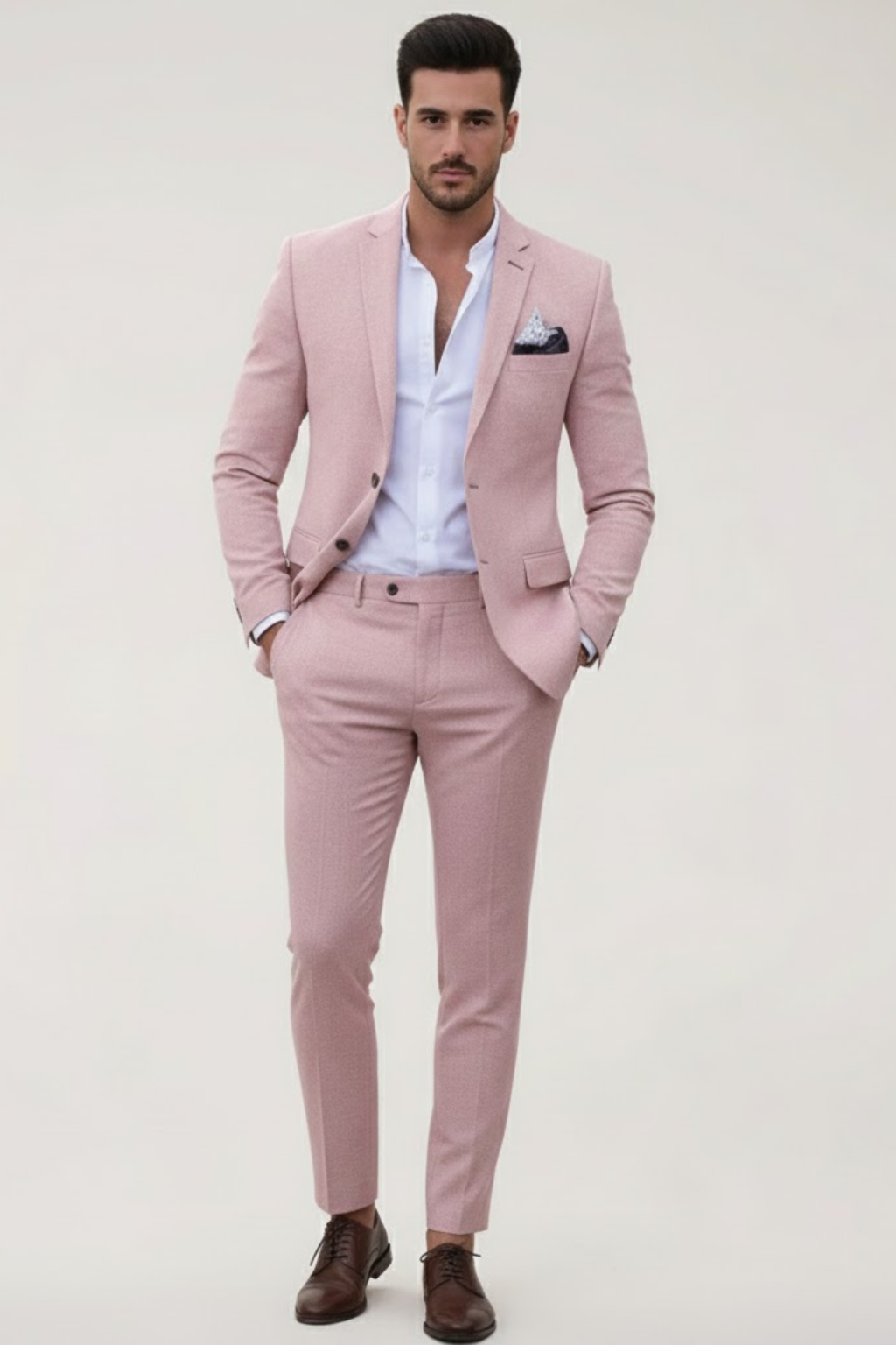Men's Slim Fit 2-Piece Suit - Stylish Blazer and Trousers for Weddings and Formal Events