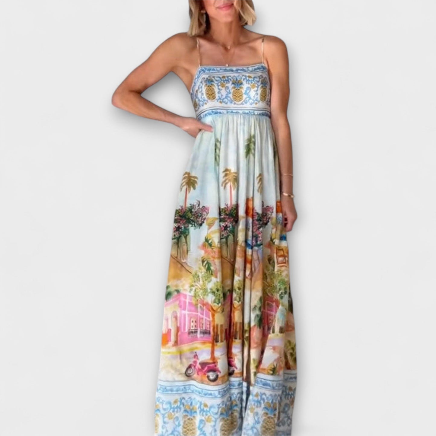 Aracati Multicolor Maxi Dress for Summer Events