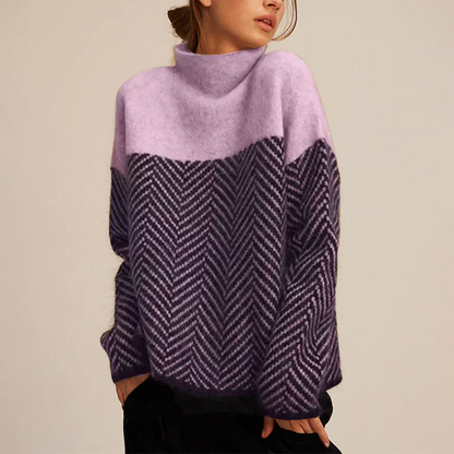 Eva - Stylish Herringbone Knit Sweater for Every Occasion