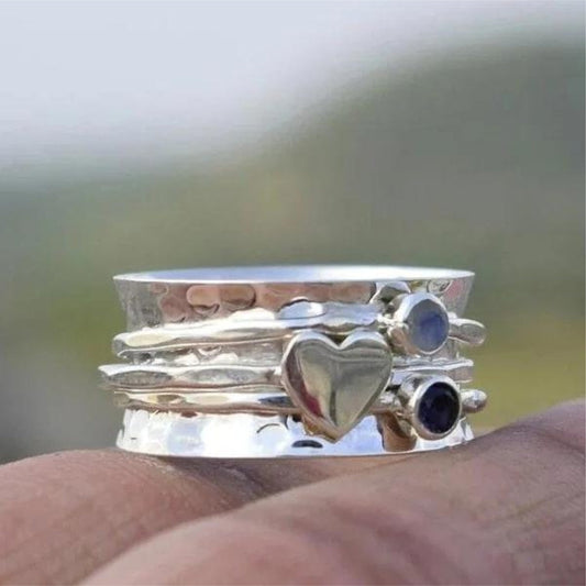 Artisan-Made Heart Spin Ring