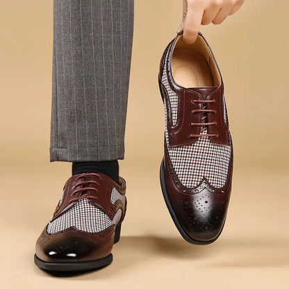 Men’s Lace-Up Brogue Oxford Shoes for Formal and Smart Casual Wear