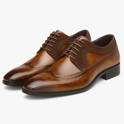Men's Two-Tone Wingtip Brogue Oxford Shoes for Formal Events