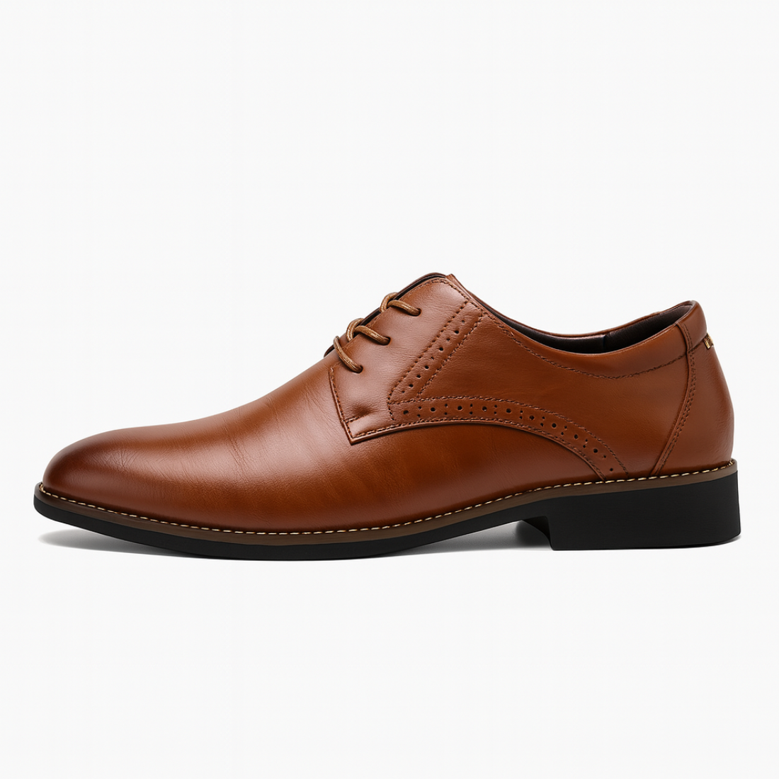 Men’s Brown Oxford Dress Shoes – Stylish Lace-Up with Brogue Design for Formal Occasions