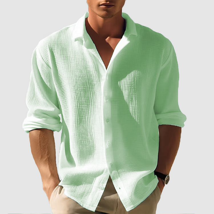 Men's Summer Button-Down Shirt - Ideal for Outdoor Events