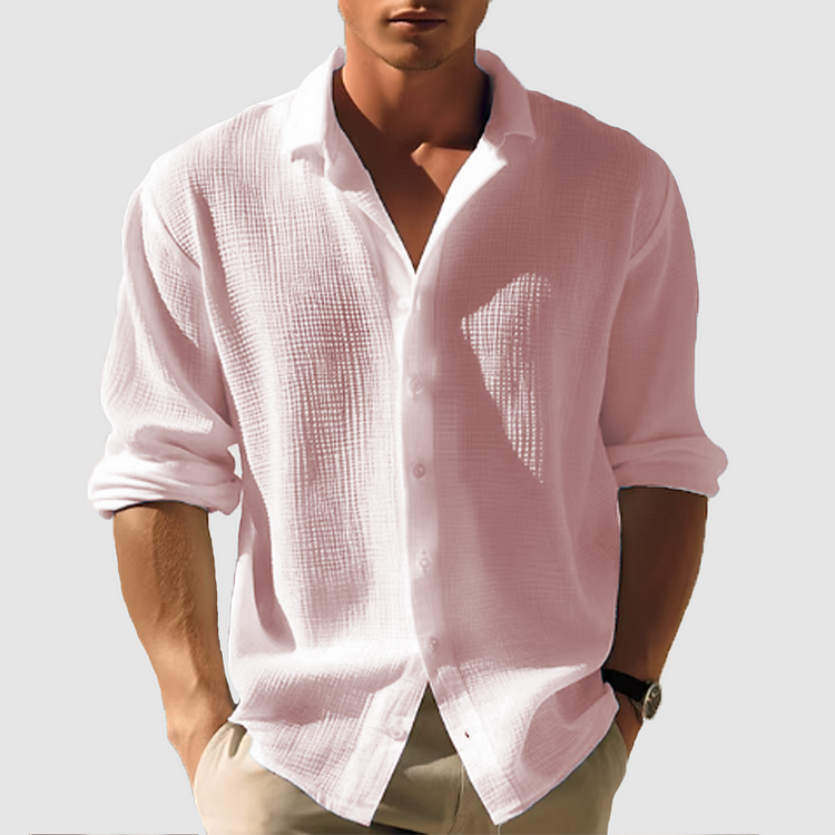 Men's Summer Button-Down Shirt - Ideal for Outdoor Events