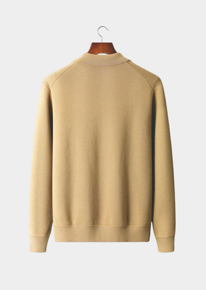 Men's Button-Up Cardigan with Patch Pockets for Stylish Layering