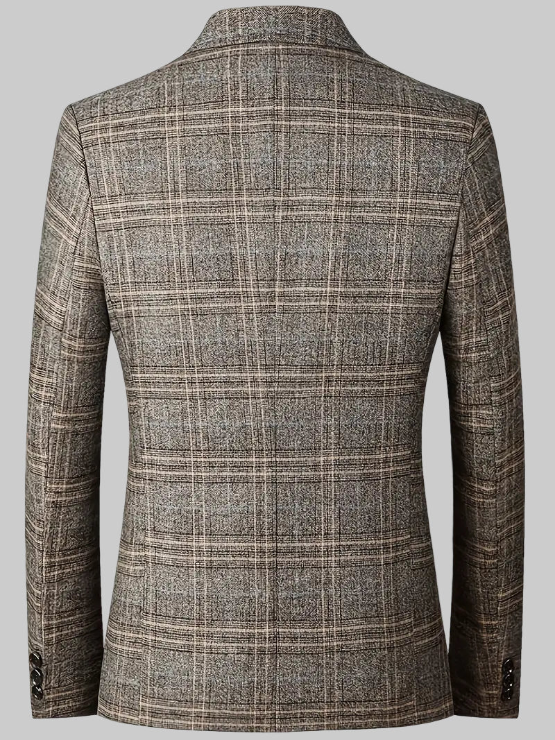 Men's Checked Blazer Jacket - Heritage Style for Business and Smart Events