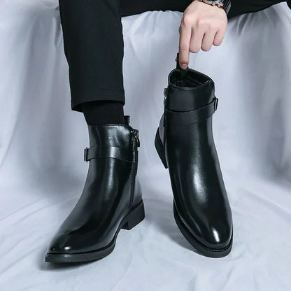Men’s Classic Chelsea Boots with Side Zipper – Stylish Footwear for Any Occasion