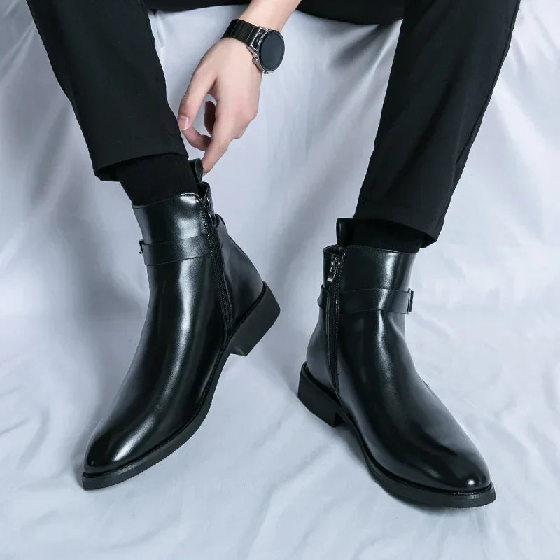Men’s Classic Chelsea Boots with Side Zipper – Stylish Footwear for Any Occasion