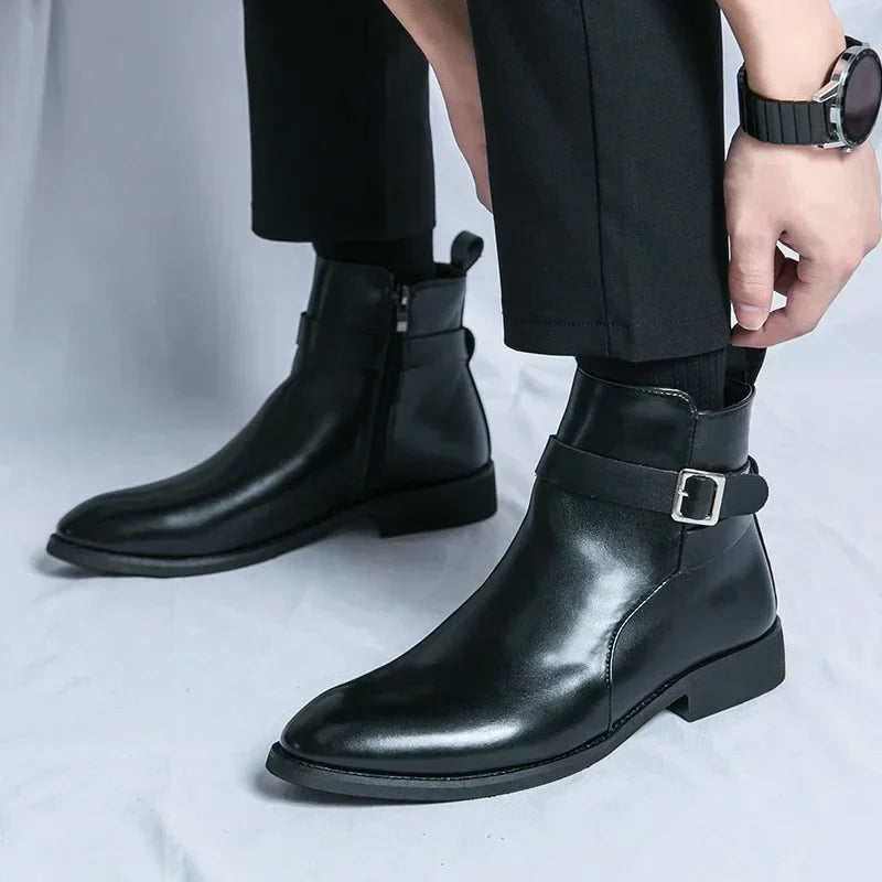 Men’s Classic Chelsea Boots with Side Zipper – Stylish Footwear for Any Occasion