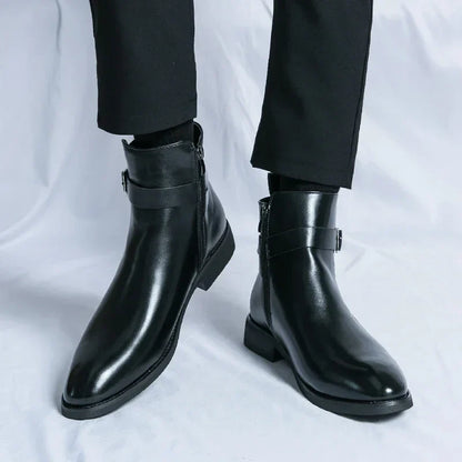 Men’s Classic Chelsea Boots with Side Zipper – Stylish Footwear for Any Occasion