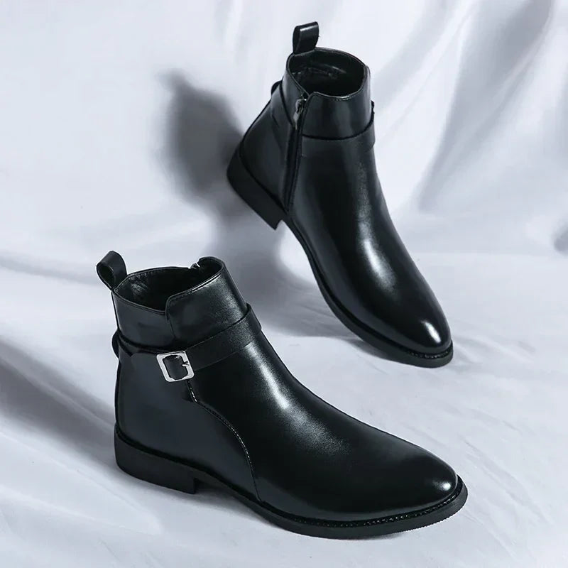 Men’s Classic Chelsea Boots with Side Zipper – Stylish Footwear for Any Occasion