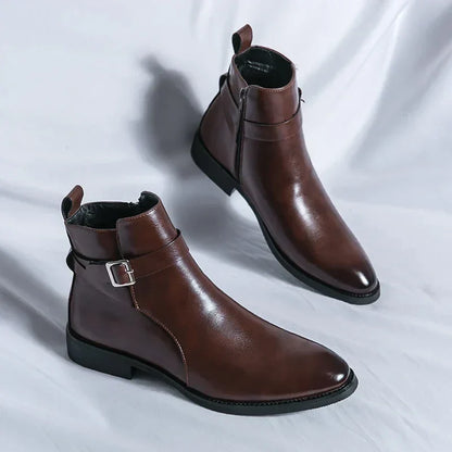Men’s Classic Chelsea Boots with Side Zipper – Stylish Footwear for Any Occasion