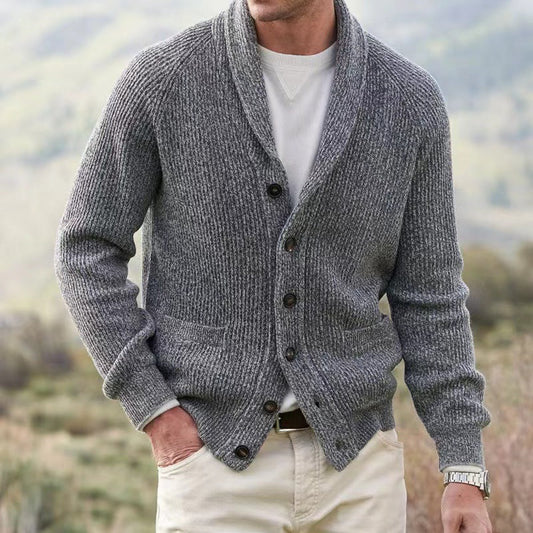 Men's Knit Cardigan - Shawl Collar Style for All Occasions