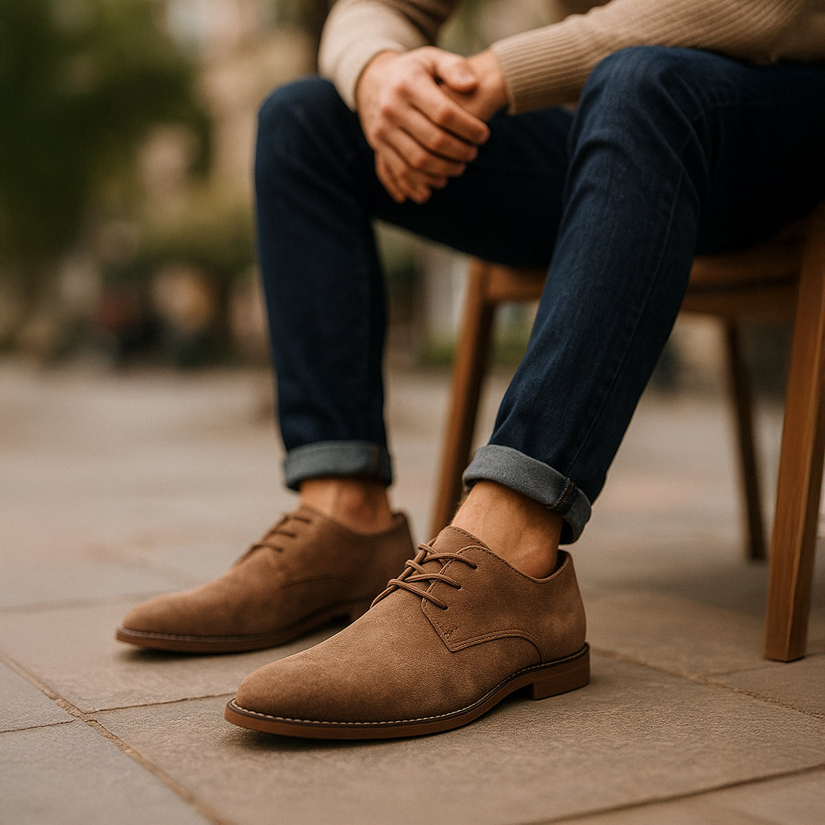 Men’s Suede Lace-Up Dress Shoes for Weddings and Formal Events