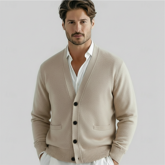 Men’s Classic V-Neck Cardigan for Year-Round Wear