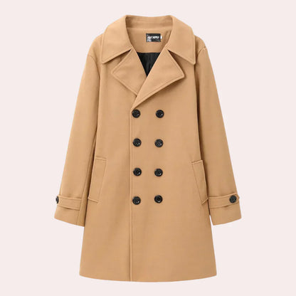 Men’s Double-Breasted Overcoat for Year-Round Wear