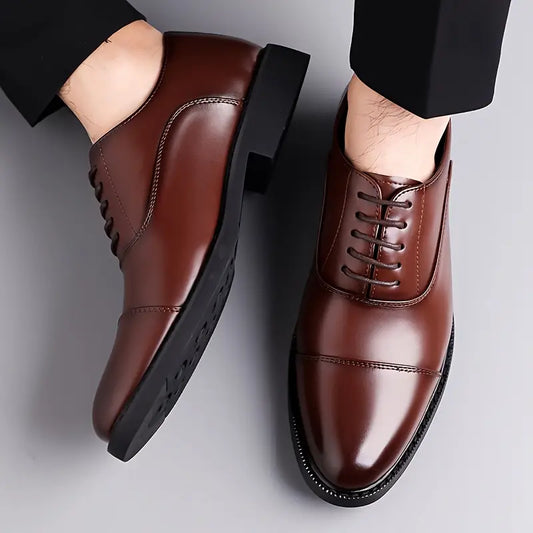 Men's Glossy Oxfords – Stylish Lace-Up Dress Shoes for Work