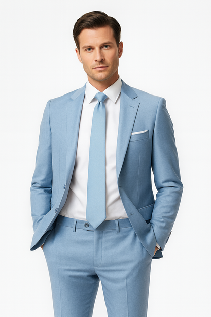 Men's Slim Fit Summer Suit - Stylish Two-Piece Set