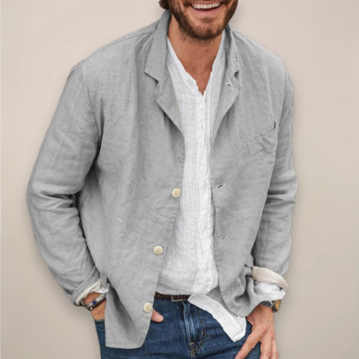 Men's Linen Blazer Jacket – Effortless Style for Any Occasion