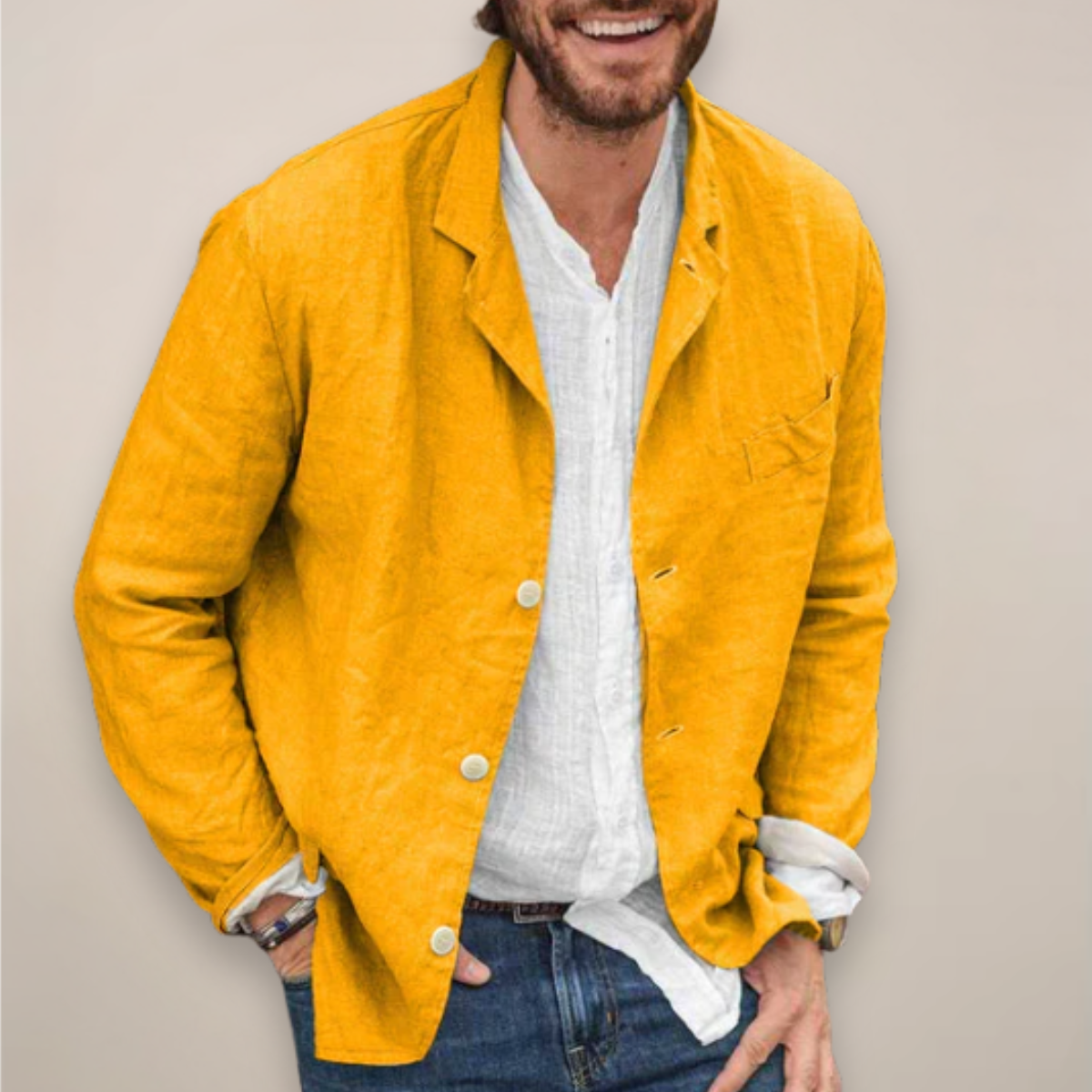 Men's Linen Blazer Jacket – Effortless Style for Any Occasion