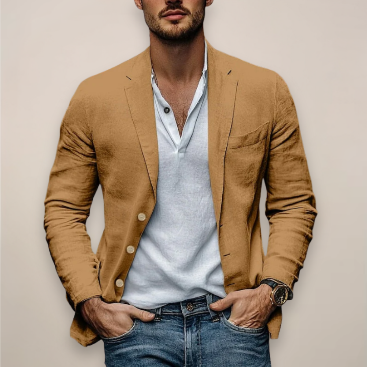 Men's Linen Blazer for Stylish Summer Events