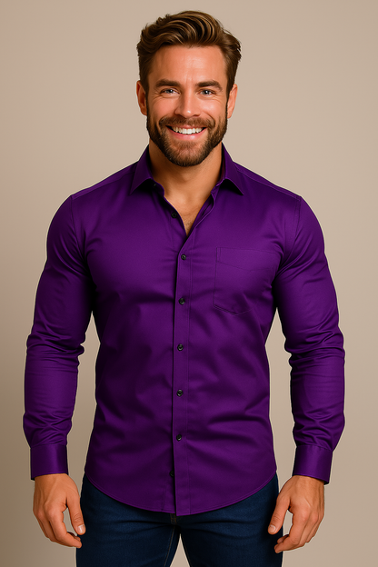 Men's Long-Sleeved Shirt – Wrinkle-Free Fabric for Any Occasion
