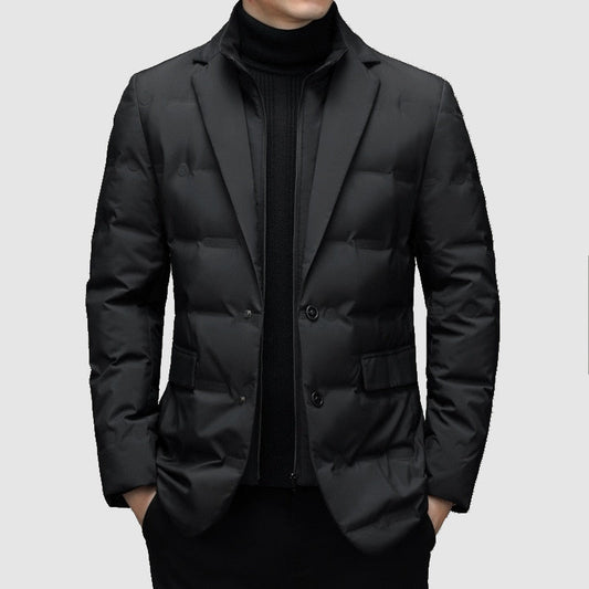 Men’s Notch Lapel Padded Jacket for Stylish Occasions