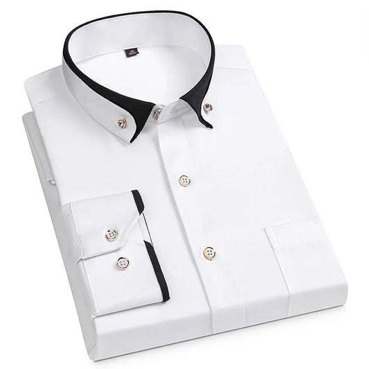 Men's Two-Tone Collar Shirt for Smart Occasions