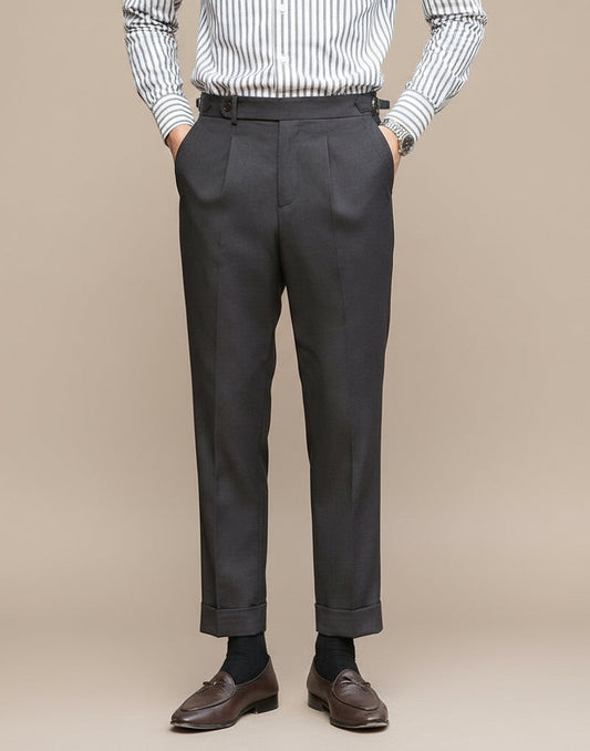 Men's Retro High-Waist Straight-Leg Trousers for Any Occasion