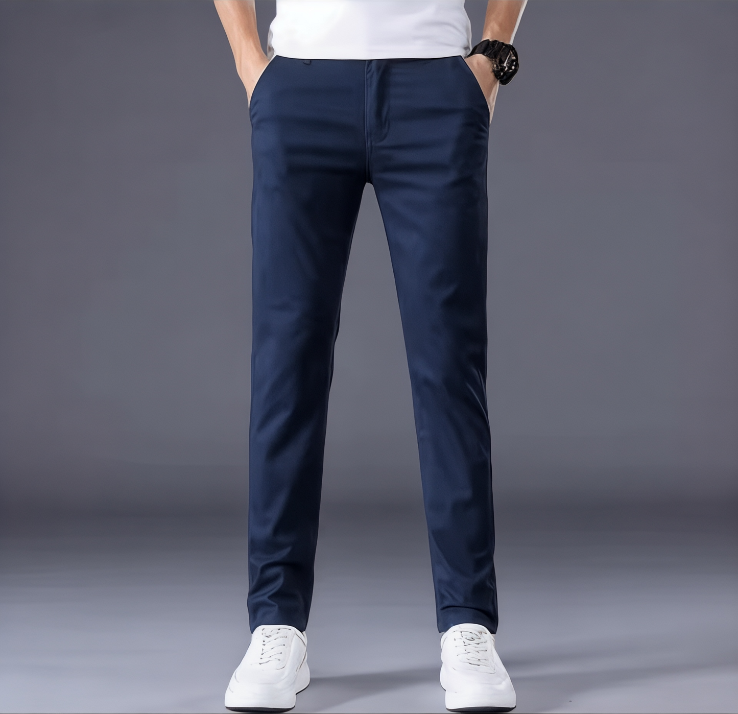 Men's Slim Fit Dress Trousers for Office and Events