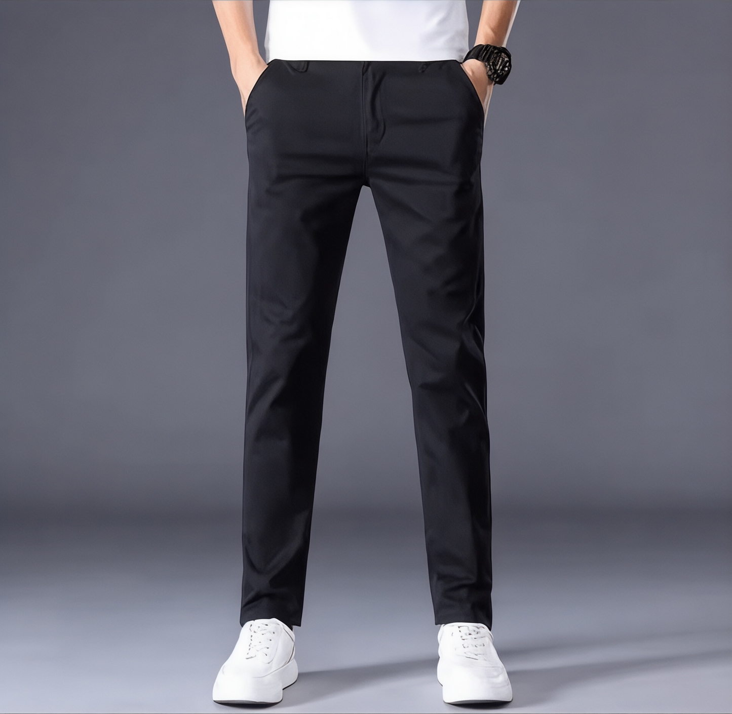 Men's Slim Fit Dress Trousers for Office and Events