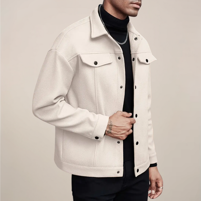 Men's Stylish Button-Up Jacket for Fall & Winter Wear