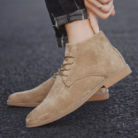 Men's Faux Leather Desert Ankle Boots for Stylish Occasions