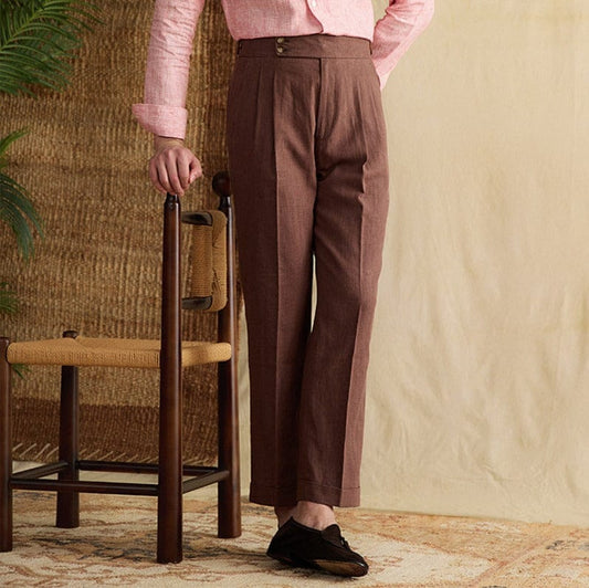 Men's Classic Trousers - Stylish Side-Tab Design for Formal Events