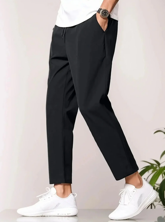 Men’s Tapered Travel Trousers with Elastic Waist – Ideal for Everyday Adventures