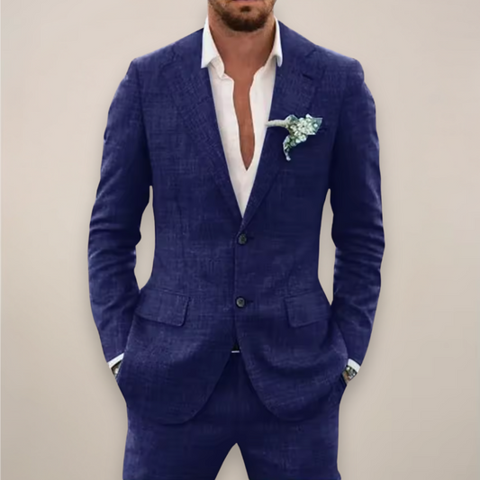 Men's Linen Suit Set for Spring/Summer Events
