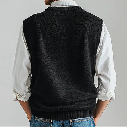 Men's V-Neck Knit Vest – Ideal for Stylish Layering